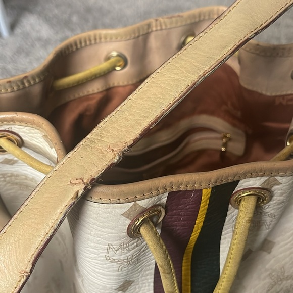 💎Authentic MCM Visetos stripe drawstring bucket bag💎 - Picture 16 of 17